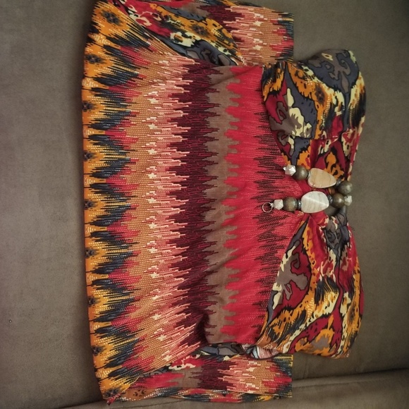 Maxi Dress XL 65% SILK XL - Picture 3 of 6